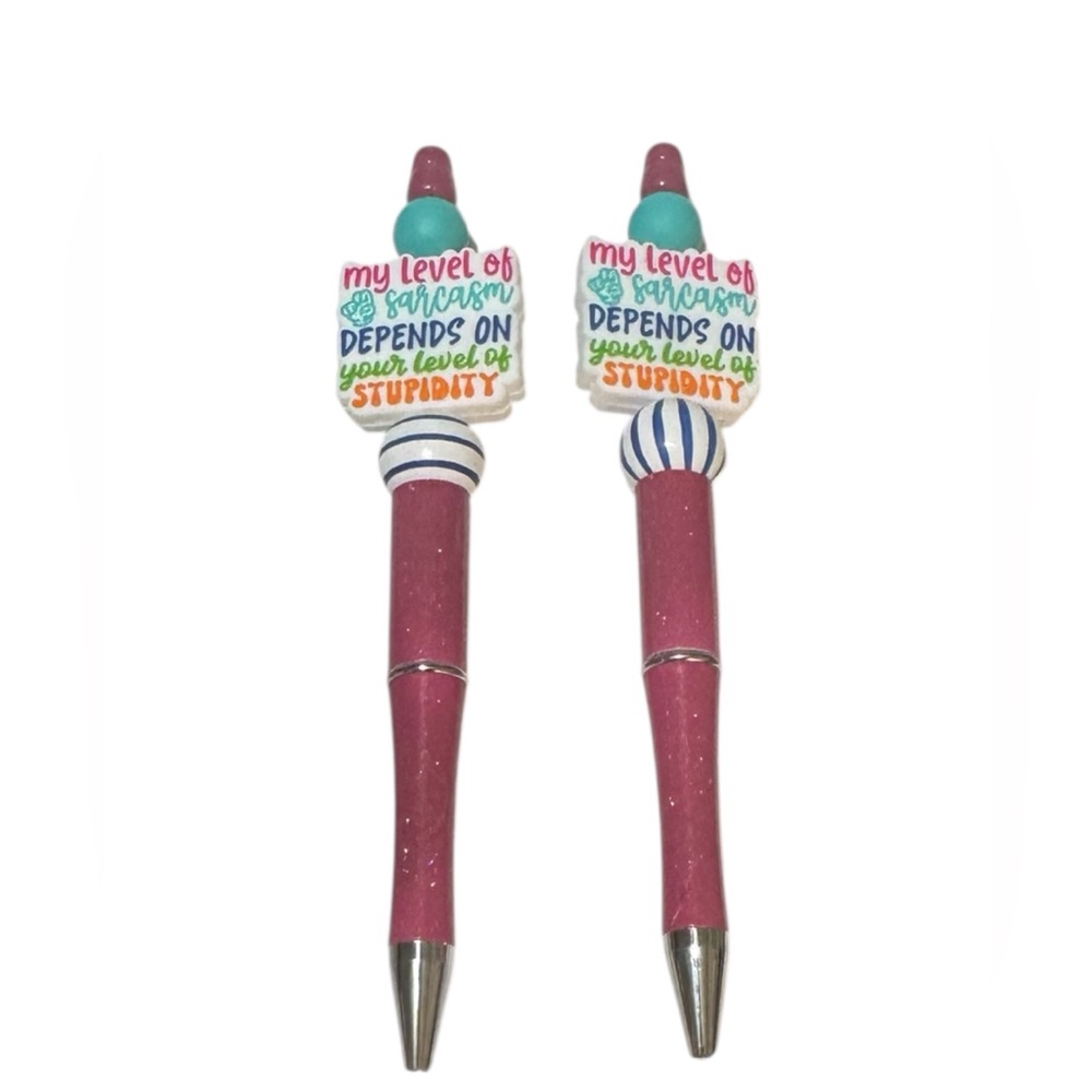 Sarcasm vs Stupidity Beaded Pen